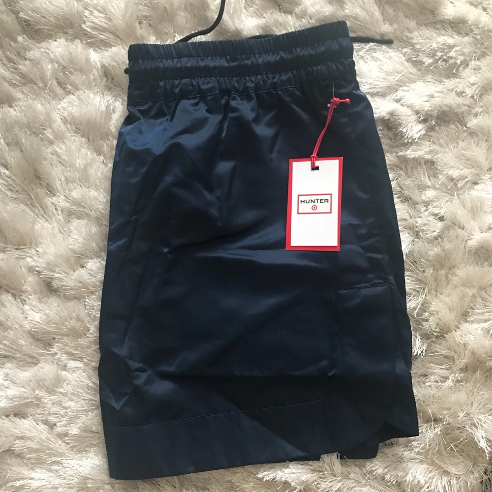 Hunter blue silk skirt